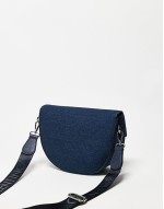 Valentino bigs flap crossbody bag in dark blue denim