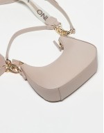 Valentino zero shoulder bag with crossbody webbing strap in cream
