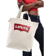 tote bag with batwing logo in ecru