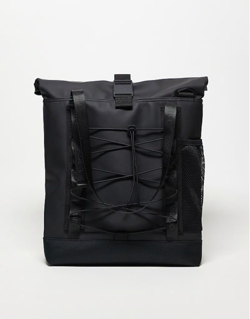 Trail waterproof rolltop tote bag in black