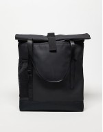 Trail waterproof rolltop tote bag in black